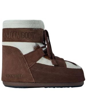 Moon Boot Schoenen ,Bruin ,Leer Icon Low Archive 1985 Boots