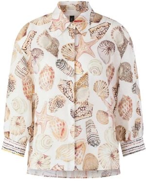 Marc Cain Leinen-Seiden-Shirtbluse - Mehrfarbig
