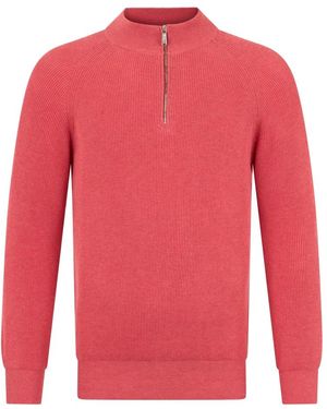 Moorer Half-Zip Pullover - Rot