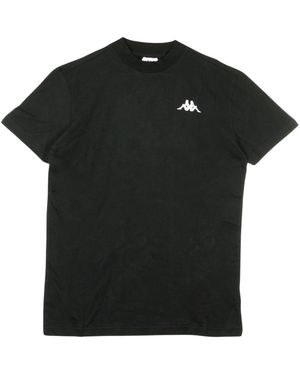 Kappa Tops ,Zwart ,Stijlvolle T-Shirt Zwart/Wit