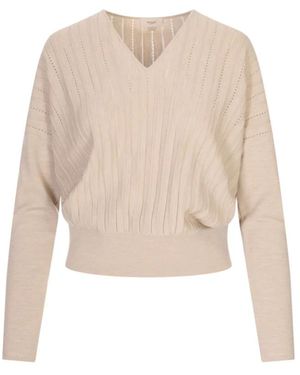Agnona V-Neck Knitwear - Blanc