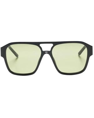 Facehide Accessoires ,Zwart ,Doppioponte Zonnebril - Groen
