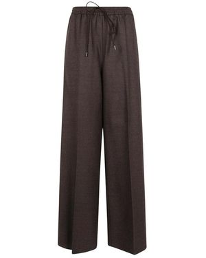 Max Mara Shetland-Woll-Hose Mit Weitem Bein - Braun
