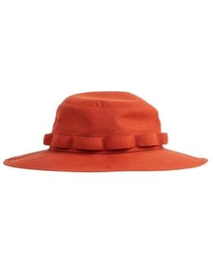 Sacai Ziegel Baumwoll Zugband Hut - Rot