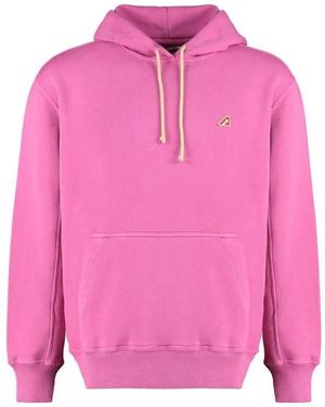 Autry Hoodies & Sweatvesten ,Roze ,Katoen Katoenen Hoodie Met Trekkoord En Kangoeroezak