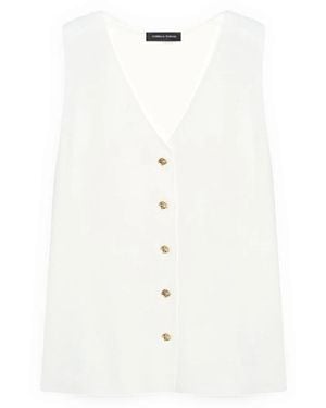 FIORELLA RUBINO Jassen ,Wit ,Nylon Lange Gebreide Vest