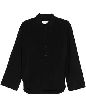 Closed Overhemden ,Zwart ,Nylon Geborduurd Overhemd