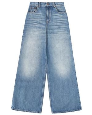 Chloé Wijde Jeans Met Hoge Taille - Blauw