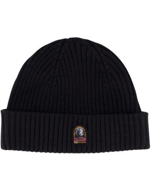 Parajumpers Gerippte Schwarze Mütze Für Männer