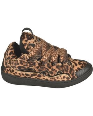 Lanvin Curb Leather Sneakers - Braun