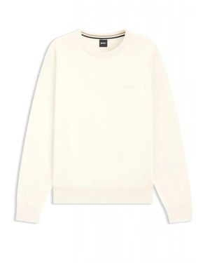 HUGO Round-Neck Knitwear - Natural