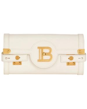 Balmain Tassen ,Wit ,Leer B-Buzz Pouch 23 - Naturel