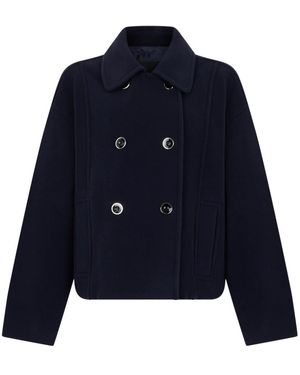 Pinko Jassen ,Blauw ,Wol Dubbele-Breasted Jas