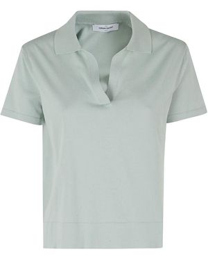 Gran Sasso Kurzärmeliges Strickpolo - Blau