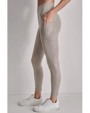 DKNY Cropped Leggings Mit Logo-Muster Und Taschen - Grau