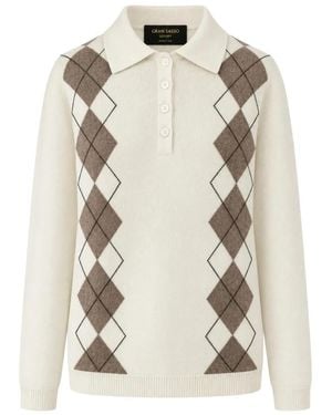 Gran Sasso Tops ,Wol Merino Wolle Poloshirt - Naturel