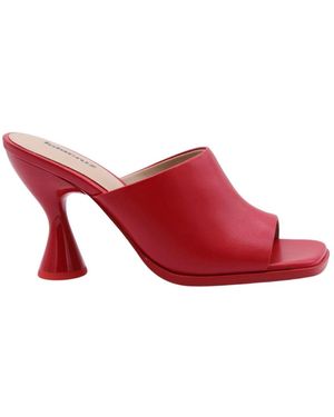 Lola Cruz Heeled Mules - Rosso