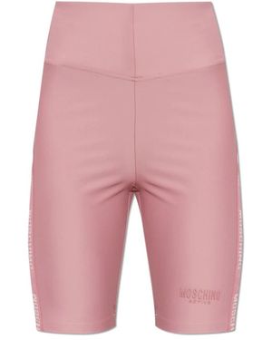 Moschino Korte Broeken ,Roze ,Short Logo Leggings - Rood