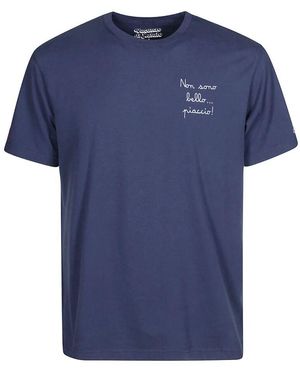 Mc2 Saint Barth Logo baumwoll t-shirt kurzarm,logo baumwoll-t-shirt mit kurzen ärmeln,baumwoll-t-shirt mit frontdruck - Blau