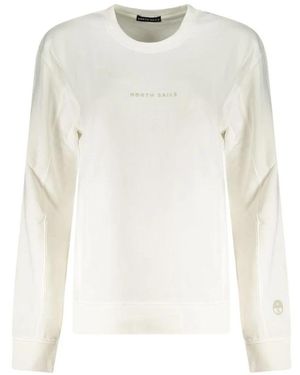 North Sails Sweatshirt Met Ronde Hals Van Gebreid Katoen - Wit