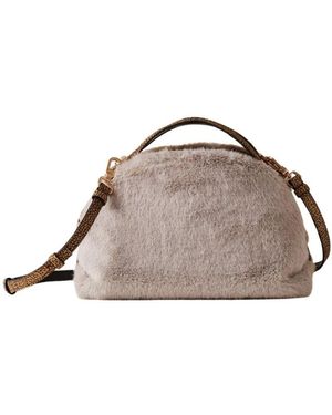 Borbonese Nuvola natur schultertasche - Braun