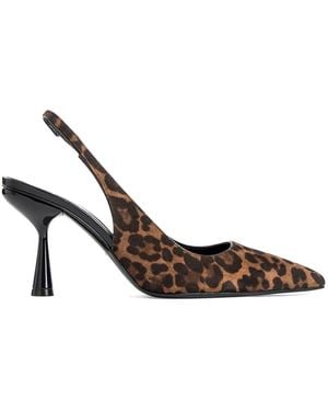 Pierre Hardy Leopard slingback pumps - Braun