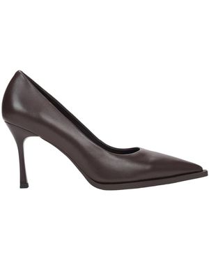 ESTRO Schoenen ,Bruin ,Leer Pumps Met Puntige Neus - Grijs