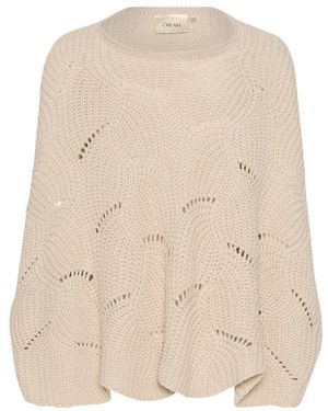 Cream Jassen ,Crmistletoe Gebreide Poncho - Naturel