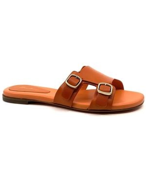 Santoni Double Buckle Sandal - Bruin