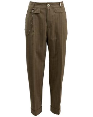 High Straight Trousers - Green