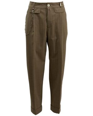 High Straight Trousers - Green