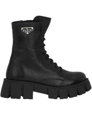 Philipp Plein Low Flat Logo Boots - Schwarz
