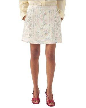 Antik Batik Geborduurde Rok Alex - Wit