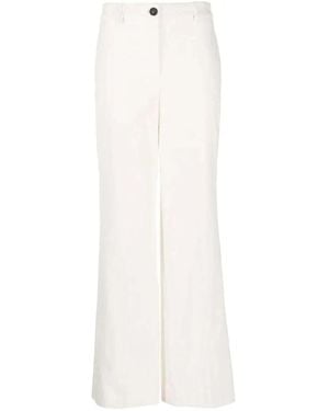 Lorena Antoniazzi Ivory Corduroy Wide-Leg Hosen - Weiß