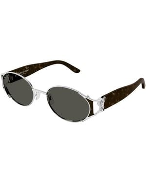 Saint Laurent Oval Sonnenbrille - Schwarz