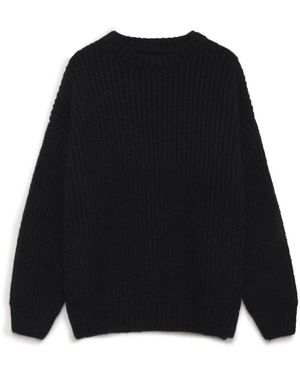 Anine Bing Round-Neck Knitwear - Nero