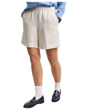 GANT Relaxte Pull-On Shorts Van Linnenmix - Blauw