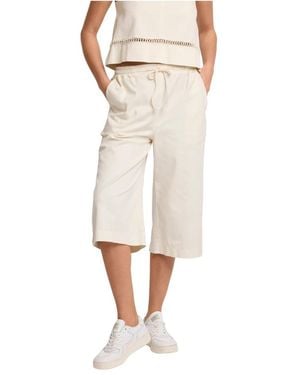 Kocca Broeken ,Wit ,Pantaloni Cropped Con Coulisse - Naturel