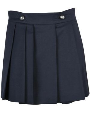 Sportmax Palco Mini Plissé Rok - Blauw