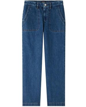 A.P.C. High-Rise Gerades Jeans - Blau