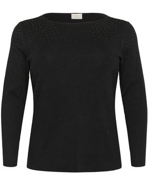 Kaffe Rondgebreide Trui - Zwart