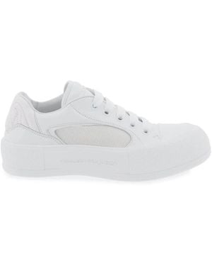 McQueen Court Sneaker Mit Gerippeltem Detail - Weiß