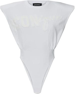 DSquared² Bodysuit Met Schoudervullingen - Wit