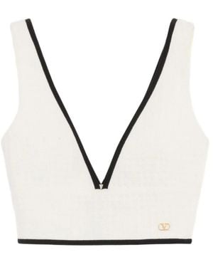 Valentino V-Neck Knitwear - White