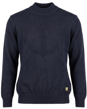 Armor Lux Pul Col Montant Ancre Navire - Blau