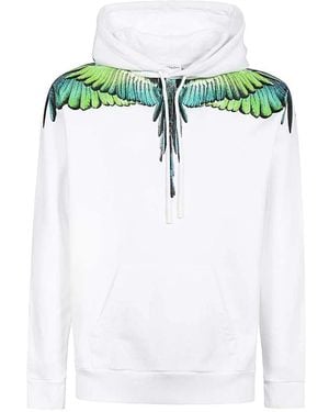 Marcelo Burlon Front Print Baumwoll Hoodie - Weiß