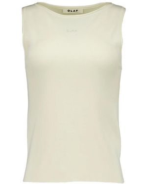 OLAF HUSSEIN Retro Logo Ärmelloses Strickoberteil - Natur