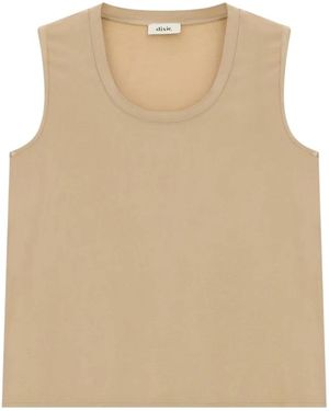Dixie Tops ,Satijn Tanktop Met Ronde Hals - Naturel