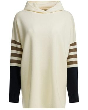Max Mara Hoodie Van Scheerwol - Wit