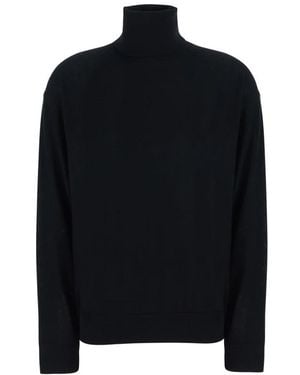 Semicouture Freda V-Ausschnitt Feinstrick Pullover - Schwarz